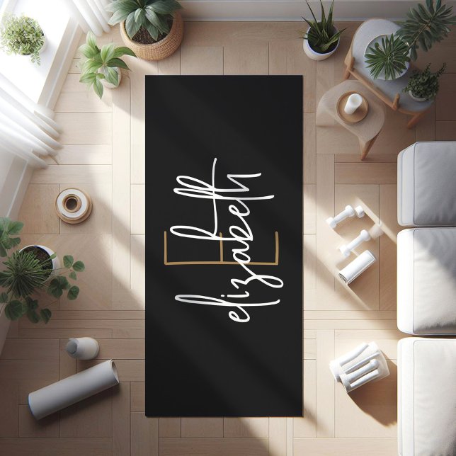 Personalised Monogram Black  Yoga Mat (Creator Uploaded)