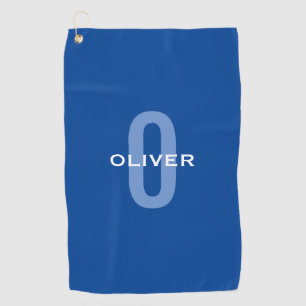 Personalised Monogram Blue White Name Golf Towel