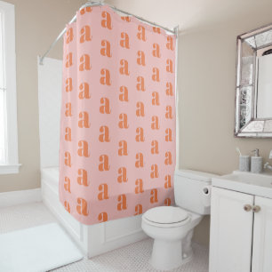 Personalised Monogram Blush Pink Repeating Initial Shower Curtain