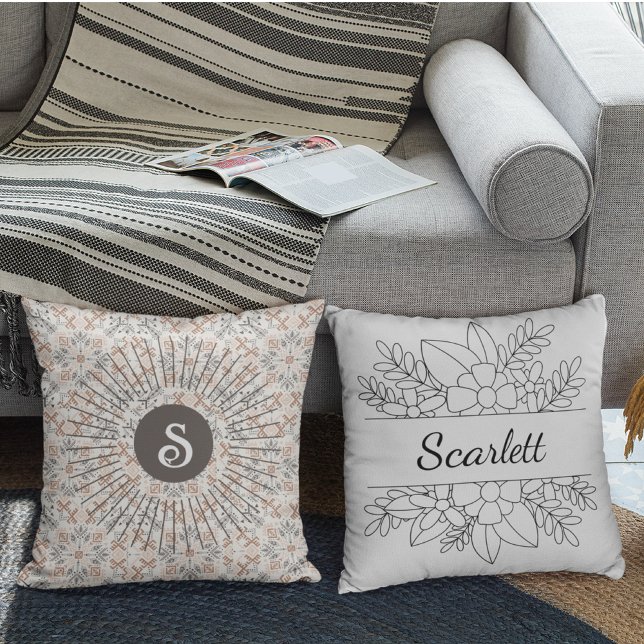 Personalised Monogram Boho  mystic style Cushion (Creator Uploaded)