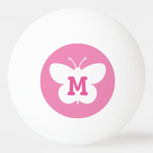 Personalised monogram butterfly ping pong ball