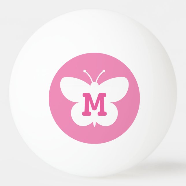 Personalised monogram butterfly ping pong ball (Front)