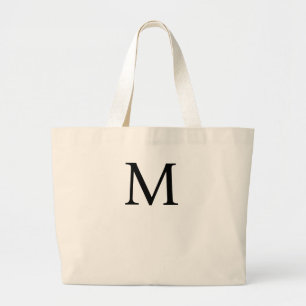 Personalised Monogram Canvas Beach Tote Bag Initia