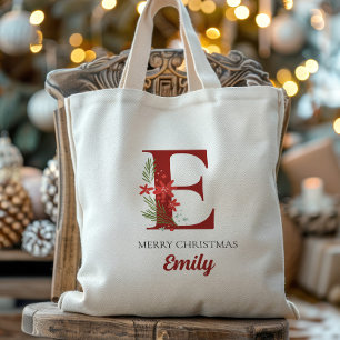 Personalised Monogram Christmas Present Tote Bag