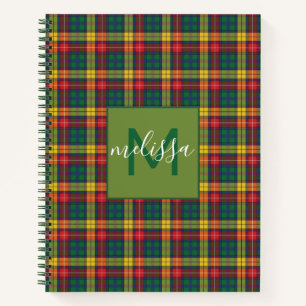Personalised Monogram Clan Buchanan Tartan Plaid Notebook