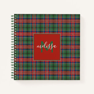 Personalised Monogram Clan MacCulloch Tartan Plaid Notebook