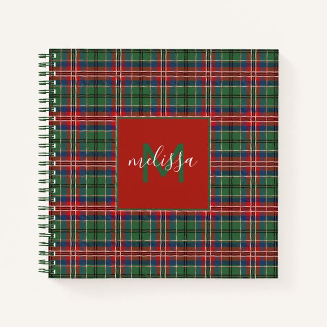 Personalised Monogram Clan MacCulloch Tartan Plaid Notebook (Front)