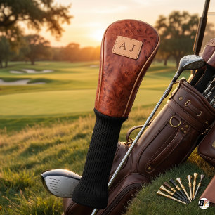 Personalised Monogram Classic Leather Style Golf Head Cover