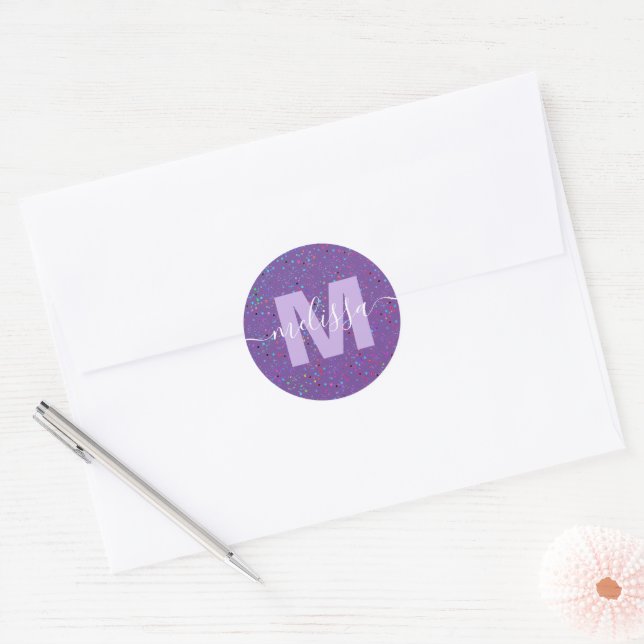 Personalised Monogram  Classic Round Sticker (Envelope)