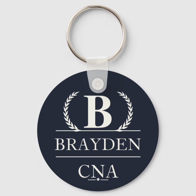 Personalised Monogram CNA Gift Key Ring (Front)