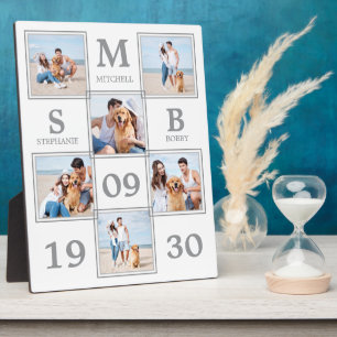 Personalised Monogram Couple Photo Collage Plaque