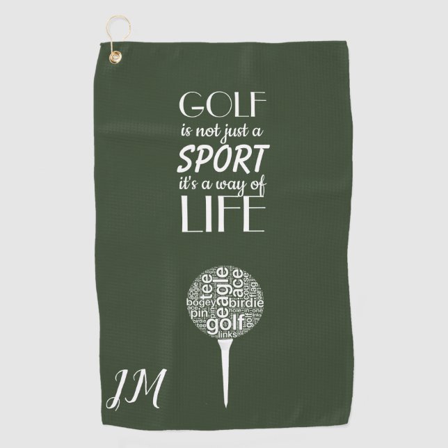 Personalised Monogram Custom Golf Towel (Front)