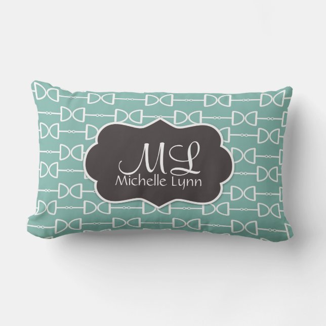 Personalised Monogram D Ring Horse Bit Pillow (Front)