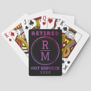 Personalised Monogram Date Retirement Favour Guest Playing Cards