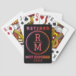 Personalised Monogram Date Retirement Favour Guest Playing Cards