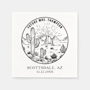 Personalised Monogram Desert Bridal Shower Wedding Napkin