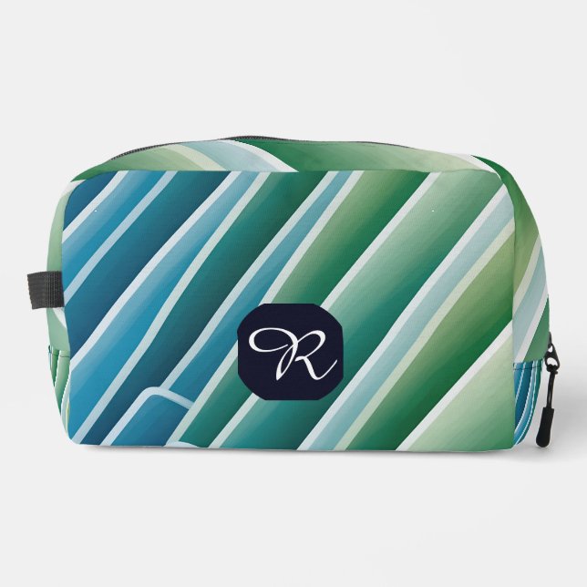 Personalised Monogram Dopp Kit – Blue Green  (Front)