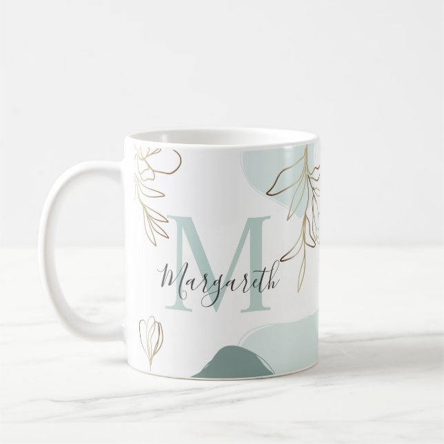 Personalised Monogram Dreams Work Quote Mug (Left)