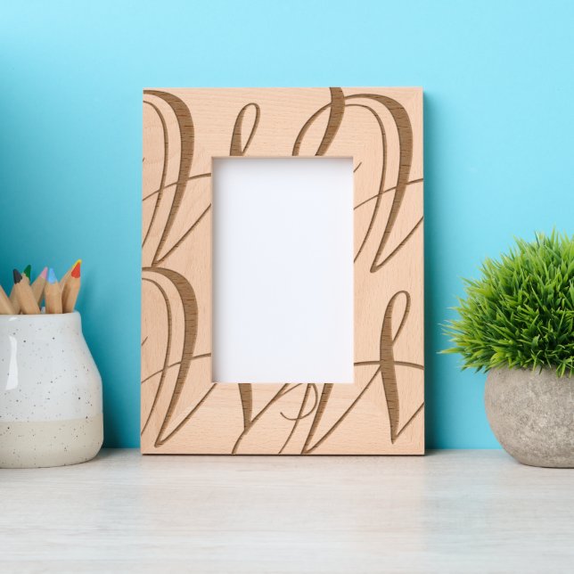 Personalised Monogram Elegant Art Etched Frames (Front)