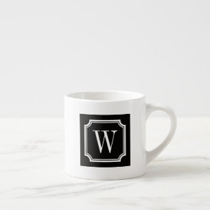 Personalised monogram elegant border espresso cup
