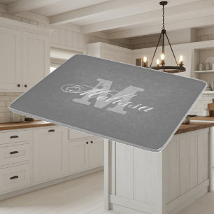 Personalised monogram elegant glass cutting board