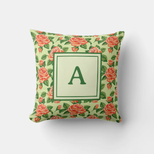 Personalised Monogram - Elegant Modern Floral Cushion
