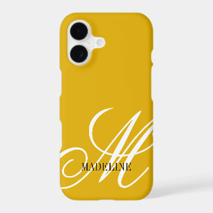 Personalised monogram elegant mustard yellow