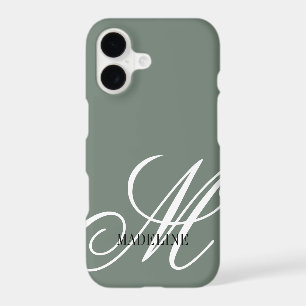 Personalised monogram elegant sage green