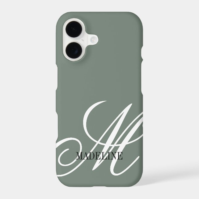 Personalised monogram elegant sage green (Back)