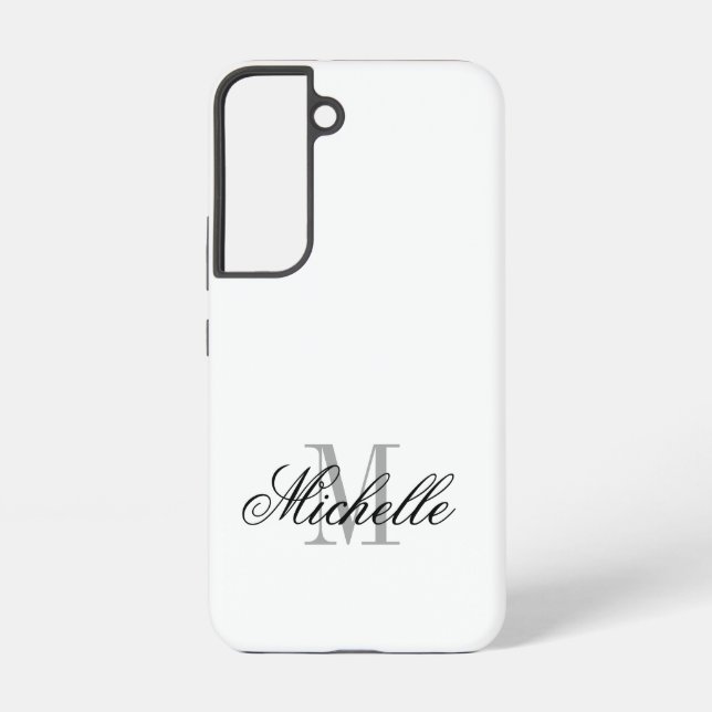 Personalised monogram elegant script typography samsung galaxy s22 case (Back)