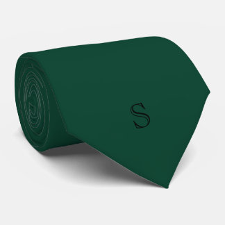 Personalised Monogram Emerald Green Black Tie