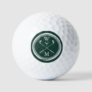Personalised Monogram Emerald Green Golf Balls