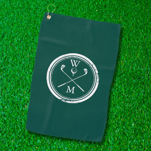 Personalised Monogram Emerald Green Golf Towel