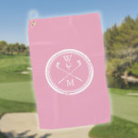Personalised Monogram Feminine Pink Golf Towel<br><div class="desc">Personalise the initials to create a feminine pink monogrammed golf gift. Designed by Thisisnotme©</div>