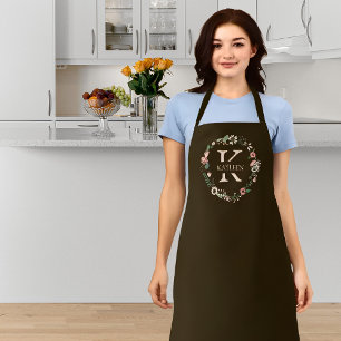Personalised Monogram Floral Apron