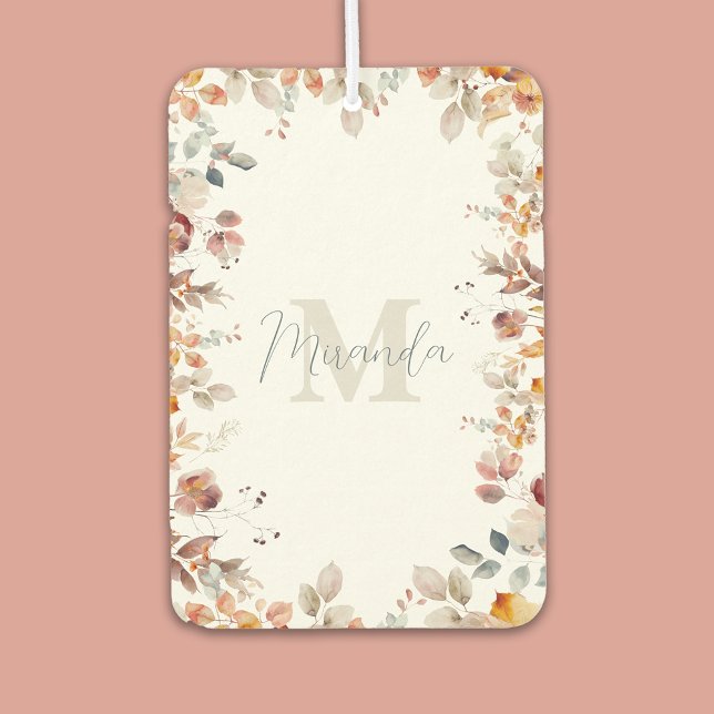 Personalised Monogram Floral Car Air Freshener (Creator Uploaded)