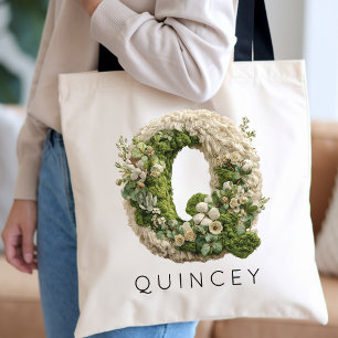 Personalised Monogram Floral Faux Bridesmaid Favou Tote Bag