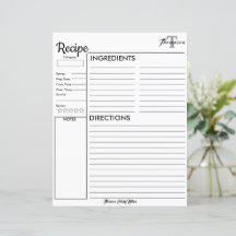 Personalised Monogram From the Kitchen of.. Recipe