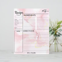 Personalised Monogram From the Kitchen of.. Recipe