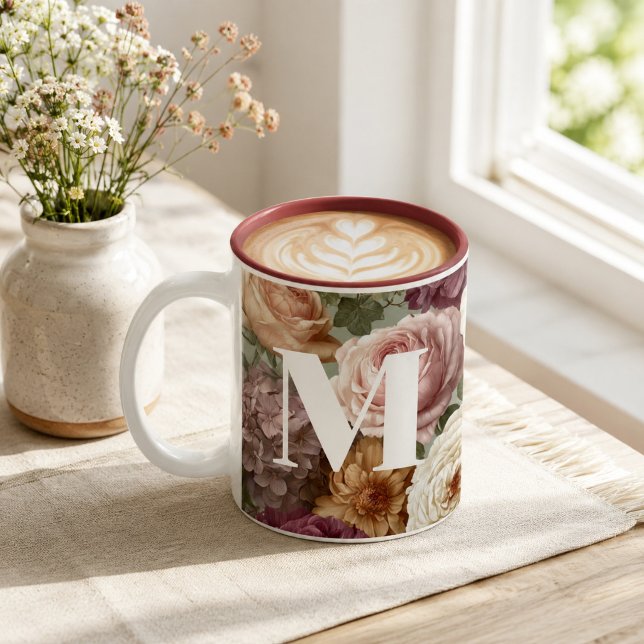 Personalised Monogram Gift for Her Two-Tone Coffee Mug (Creator Uploaded)
