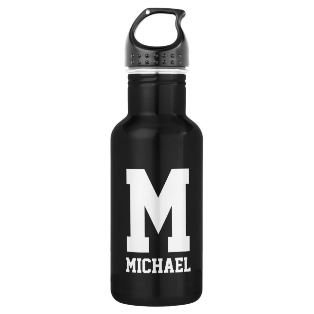 Personalised monogram gift sports water bottle (Front)