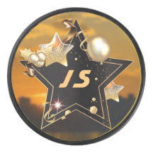 Personalised Monogram Gold Black Metallic Stars