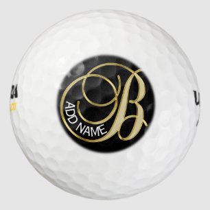 Personalised Monogram Gold Letter B - Gift Golf Balls