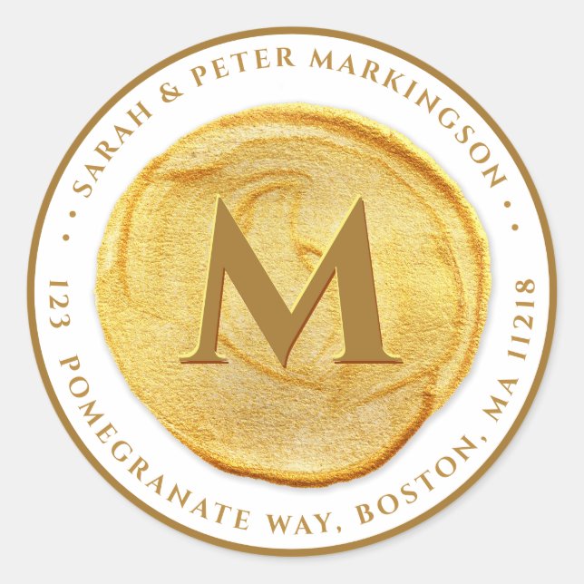 Personalised Monogram Gold Sticker (Front)