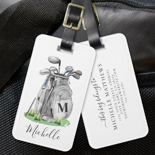 Personalised Monogram Golf Bag Luggage Tag