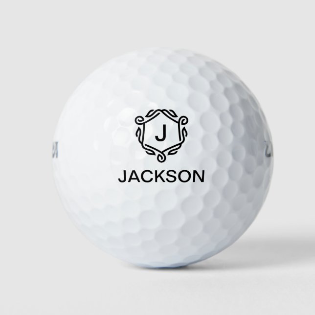 Personalised Monogram Golf Balls with Name  (Front)
