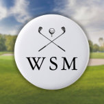Personalised Monogram Golf Clubs 6 Cm Round Badge<br><div class="desc">Personalise the monogram in classic typography to create a unique golf gift and keepsake for any golfer. Designed by Thisisnotme©</div>