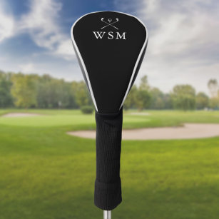 Personalised Monogram Golf Clubs Black And White Golf Head Cover