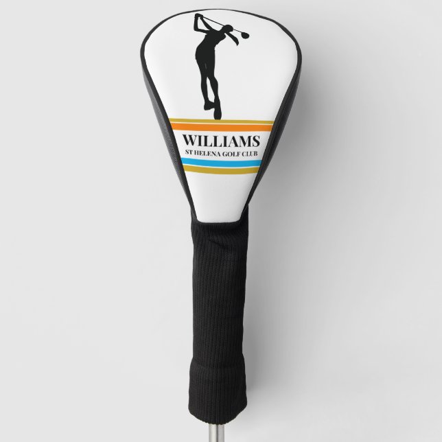  Personalised Monogram Golf Swing Golf He Head Cover (Front)