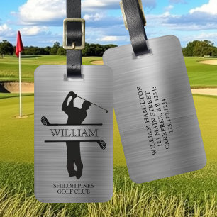 Personalised Monogram Golf Swing Luggage Tag